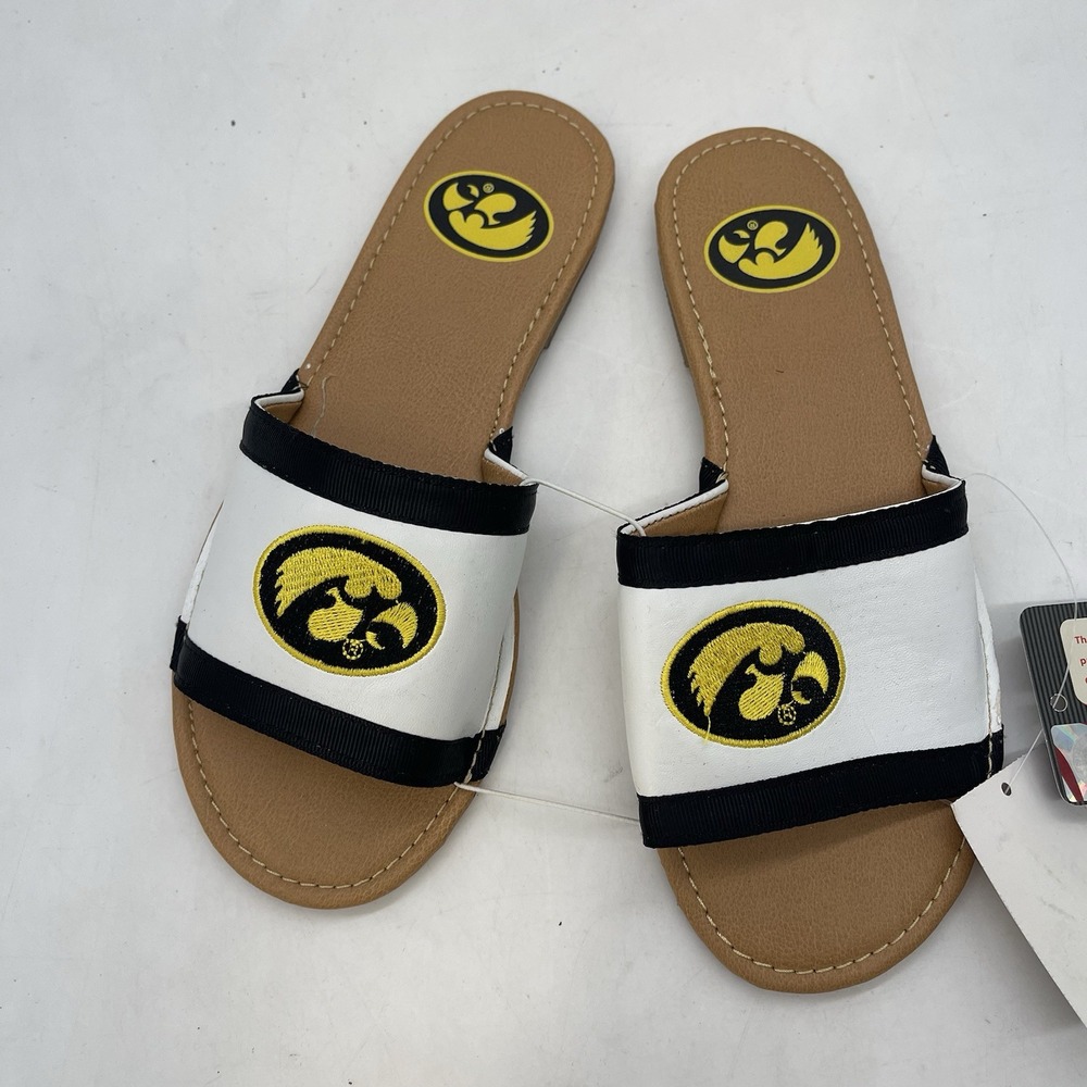 University of Iowa Hawkeyes Slides Slip On Sandals Womens 6 NEW